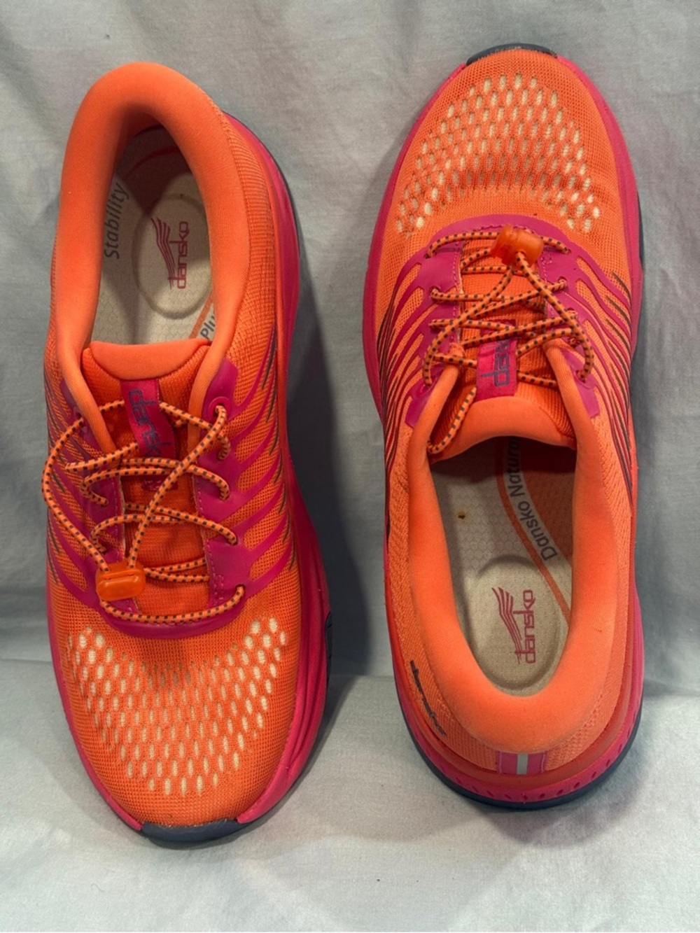 Dansko Kids Bright Orange and Pink Athletic Sneakers